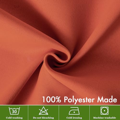 Miulee VALANCE_5218_14 Fall Terracotta Window Valance For Bedroom Kitchen Bathroom Living Room Darkening Rod Pocket Curtain Valance, Thermal Insulated Window Treatment 1 Panel thumb #5