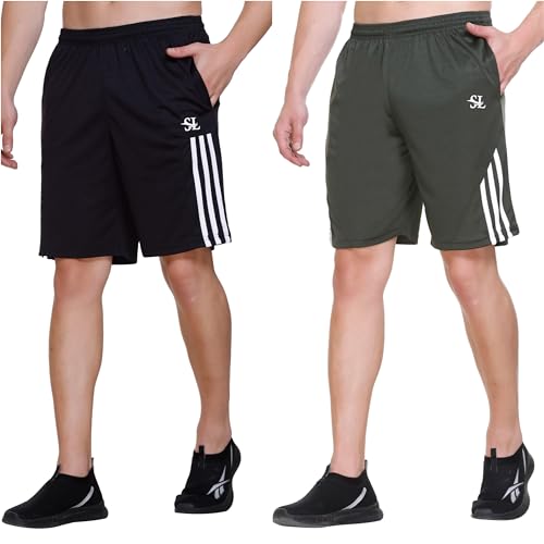 Image of Men's Shorts | Shorts for Men's | Men's Cotton Shorts | Dual Pocket Sleep Shorts - Regular Shorts - Workout, Gym, Running, Sports and Yoga Shorts - Pack of 2