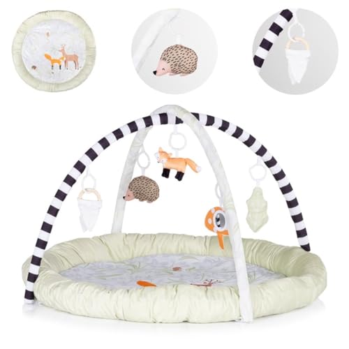 Chipolino arco di gioco, coperta per gattonare nella foresta, 5 giochi sospesi, colorazione:beige