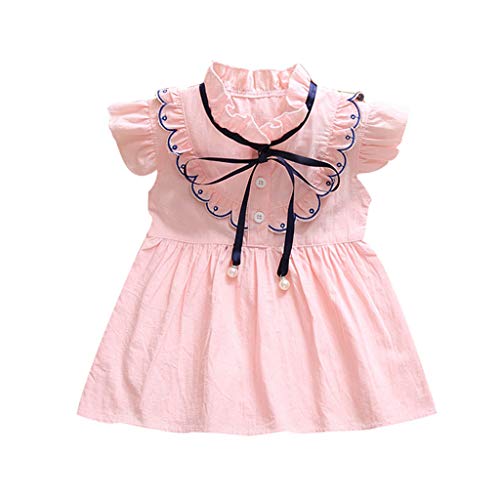 Baby Toddle Girls Dress Outfits, Cute Ruffles Ruched Floral Sleeveless Tutu Skirt Dress Tulle Pageant Dress Princess Pink