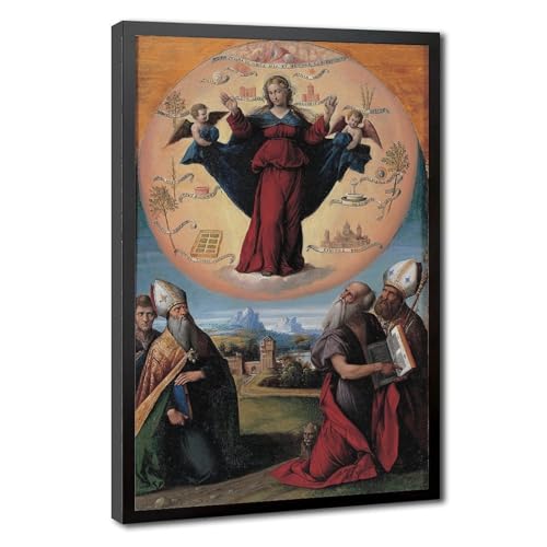Tableau Benvenuto Tisi Madonna in Glory décoration murale salon en toile 40,6 x 61 cm