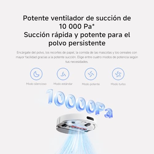 Miniatura 6 de XIAOMI Robot Vacuum H40 Robot Aspirador y Fregasuelos con Autovaciado, hasta 90 Días sin Mantenimiento, 10000 Pa de Succión, Navegación LDS, Sistema Antienredos y Control por App& Voz | Estación compacta bolsa 4L, hasta 90 días sin intervención, Anti-Tangle, control App y voz
