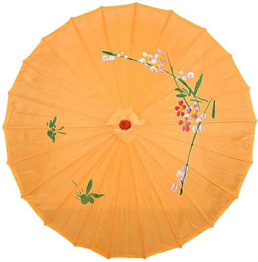 1 Pcs Japanese Bamboo Dancing Umbrella Parasol 78cm - Resplendent Sun Veil for Open Sky Gatherings and Cultural Tapestry - Weave the Spirit of Japan into Your Celebration (Orange)-image-32