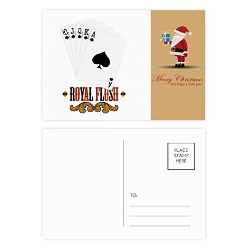 Cartes postales Père Noël Spade Royal Flush : lot de 20 pour ne jamais manquer de cartes de vœux