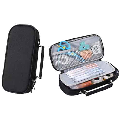 Image of Black Pencil Case Organizer, Large Capacity Penci Pouch, Durable Pencil Bag for School, Office,Travel,Pen Case Perfect for Storing Pens,Pencils,Study Supplies
