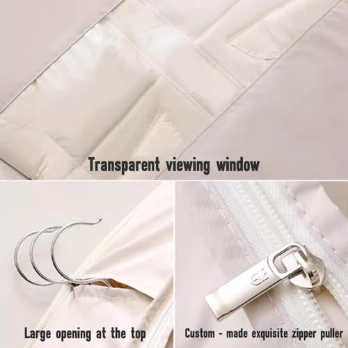 Coat Bags for Closet Storage - 2025 Space Saving Hanging Garment Bag With Self Compression Zipper,Down Coat Dust Cover Clothing Bag,Travel & Closet Storage (Pink, Medium) 6
