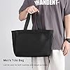 zhongningyifeng Men's Tote Bag 14-inch Laptop Nylon Waterproof Lightweight Business Casual Black Handbag for Work School Travel #5