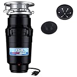 Motor magnético permanente: la eliminación de basura cuenta con un motor de imán permanente de 1/2 caballos de fuerza de 2600 RPM con impulsores de acero inoxidable antiatascos y funciona con potencia de 120 V 60 Hz. El cable de alimentación viene adjunto y mide aproximadamente 3 pies de largo.