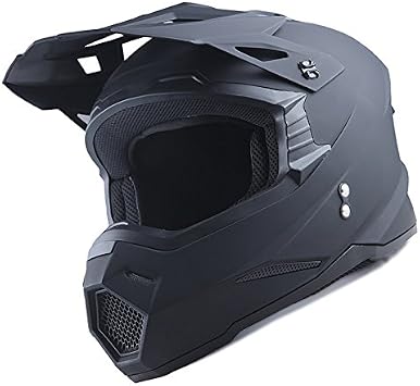 1Storm Motocross MX BMX Helmet Racing Black + Goggles + Skeleton Black Glove Bundle
