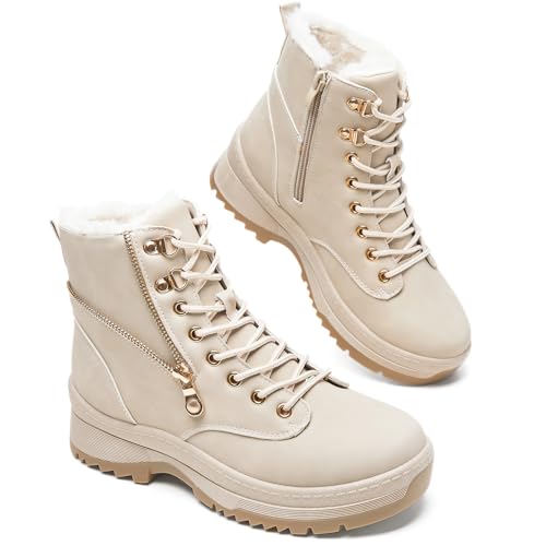 Adokoo Women Waterproof Lace-Up Boots