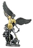 NEW! Gold Pewter Saint Michael Statue Archangel Patron of Police Soldiers