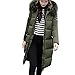 Produktbild Daunenjacke Damen Lange Steppjacke mit Reißverschluss Große Größen Winterjacke Langarm Einfarbig Daunenmantel Kapuze Übergangsjacke Dicke Warme Winter Jacke Freizeit Parka Wintermantel Steppmantel