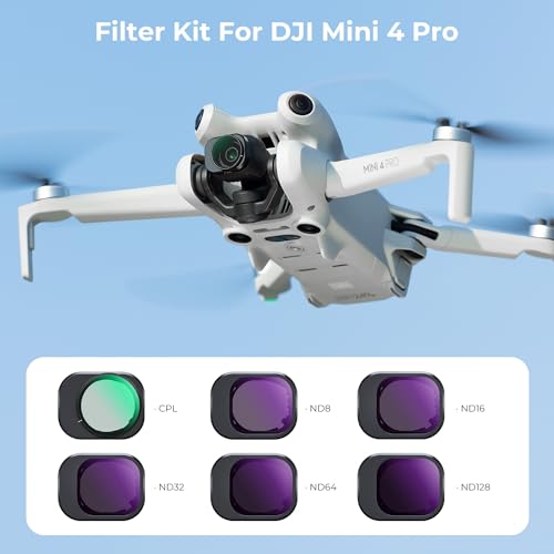 K&F Concept Filter Kit for DJI Mini 4 Pro, CPL ND8 ND16 ND32 ND64 ND128 Filters - Image 2