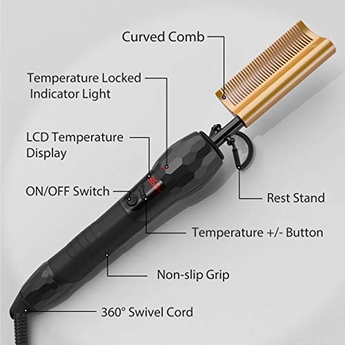 DAN Technology Beard Straightener Curved Hot Comb