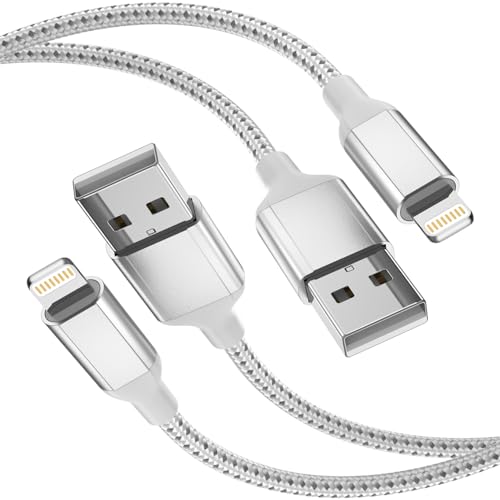 3FT iPhone Charging Cable, 2 Pack [MFi Certified] USB to Lightning Cable 3ft for Car Fast Charging Braided Short Cord Compatible with Apple 14/13/12/11Pro/X/XR/8/7/6s/Plus/SE/iPad