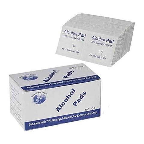 100pcs Disposable Alcohol Pads, BAITAI Cotton Swabs with 75% Alcohol for External Applications,30 * 60mm (100pcs) Cover