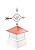Manchester Vinyl Cupola with Victorian Arrow Weathervane, Perfect size for a 2 Car Garage or Smaller House, 30” square x 73” high, Pure Copper Roof