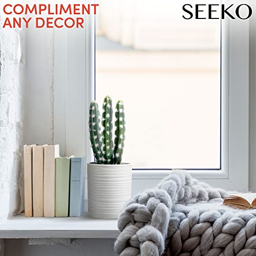 Seeko Fake Cactus For Home Décor 11" - Artificial Faux Cactus For Southwest, Office, Desk, Shelf - Indoor Fake Plants - White Décor Accents - Modern Farmhouse Decor  #TOP6