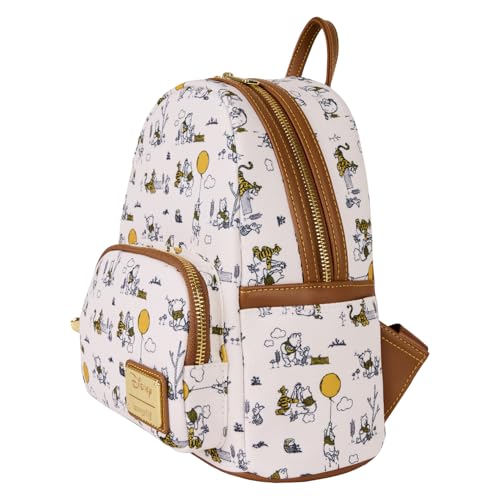 Loungefly Disney Winnie the Pooh Canvas Line Drawing Womens Double Strap Shoulder Bag Purse2