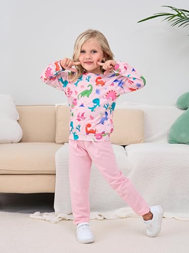 Image of Little Girls Outfits 2 Piece Toddler Long Sleeve Sweatshirt Leggings Pants Fall Winter Clothing Set 2-10 Years