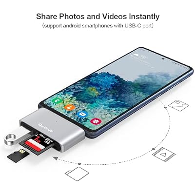 Qwiizlab 4-in-1 SD/Micro Card Readers, 5Gbps USB 3.0, USB C Hub Adapter, Compatible with M1/M2 MacBook Air/Pro, M1/M2 iPad Air/Pro, iPhone 15 Pro/Max (Silver)
