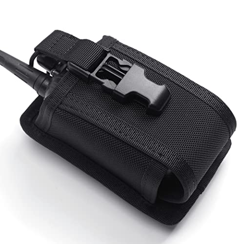 Image of TACNEX Universal Tactical Radio Holster, Elastic Walkie Talkie Stand, Two Way Nylon Pouch with MOLLE Belt Clip for Police, Lion, Security, Firefighter, Rescue