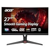 acer Nitro XV270 W3 Gaming Monitor 27 Zoll (69 cm Bildschirm) Full HD, IPS, 240Hz, bis zu 0.5ms (GtG), DP 1.4, 2xHDMI 2.0, höhenverstellbar, drehbar (Pivot), FreeSync Premium