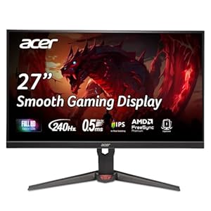 acer Nitro XV270 W3 Gaming Monitor 27 Zoll (69 cm Bildschirm) Full HD, IPS, 240Hz, bis zu 0.5ms (GtG), DP 1.4, 2xHDMI 2.0, höhenverstellbar, drehbar (Pivot), FreeSync Premium