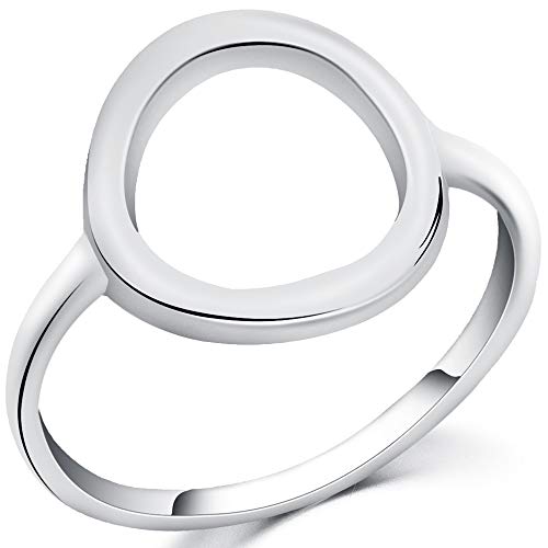 Jude Jewelers Stainless Steel Classical Simple Plain Open Karma Statement Promise Ring (Silver, 7)