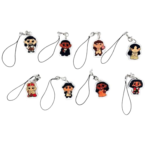 Joalpysm 8 Pcs Hamilton Musical Keychains Broadway Themed Acrylic Keyring Set Alexander Hamilton Inspired Key Chains for Fans Musical Theater Lovers Collectible Gift Set