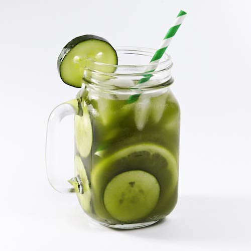 ARTCBeverage glass drinking Mason jar with Silver lid and handle 450ML 6pcs [2547]