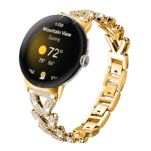 [NineXuan] �Ή� Google Pixel Watch 4 41mm/3 41mm/2/Pixel Watch �����o���h �f�U�C�����L���Ȍ����x���g �j�����p �����E���O�������^�b�` �O�[�O���s�N�Z���E�H�b�` ��p�o���h�A�N�Z�T���[ (�S�[��