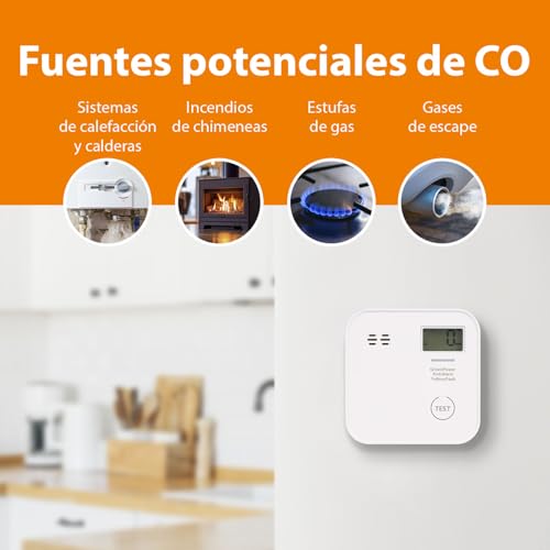 Miniatura 7 de Smartwares Detector De Co - Pila De 10 Años - Pantalla E Indicador Led - Botón De Prueba - Fga-13091