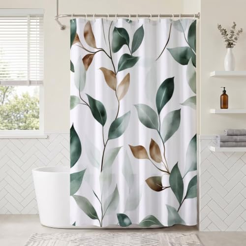 Rideau de douche feuilles 130x170cm imperméable et lavable pour baignoire - 3