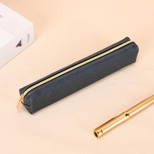 Image of Luxury Pencil Case, Dark Blue Classic Pen Bag