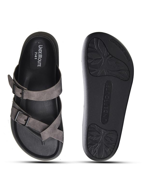 Image of UNDERROUTE mens Underroute Urgh 02 Stylish Durable Soft Footbed Synthetic Casual Sandals for Men Sandal