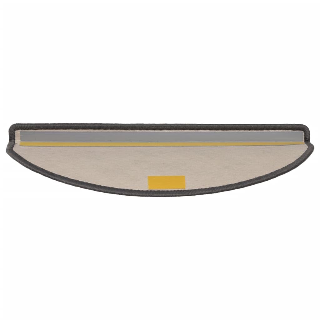 Lot de 15 tapis d'escalier 65 x 21 x 4 cm beige et gris semi-circulaires, grands, antidérapants, autocollants, pour un maintien sûr et une réduction du bruit