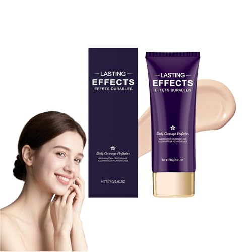 Base de maquillaje Body Coverage Perfector - Corrector de cobertura total resistente al sudor - Maquillaje para cubrir tatuajes en piernas y cuerpo - Acabado natural de larga duración (Marfil)