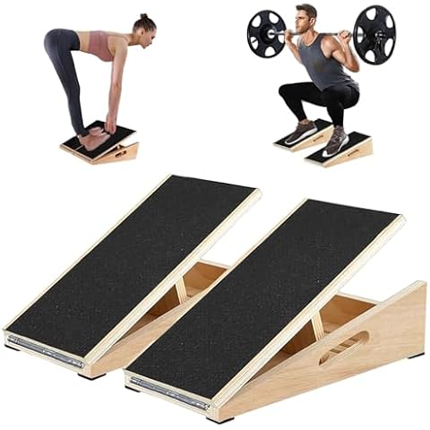 Uxpang Professional Slant Board for Calf Stretching, Adjustable Wooden Calf Stretcher Board with 5 Angles, Squat Incline Board for Leg Knees Heel Ankle Stretching Squats, Knees Over Toes Equipment Cover
