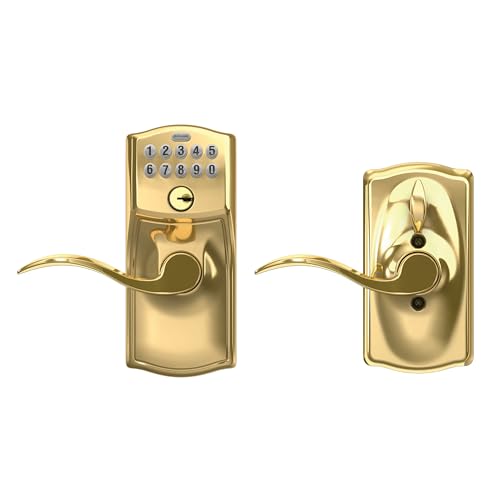 SCHLAGE FE595 CAM 505 16-234 10-027 Camelot by Accent Keypad Lever with Flex Lock, Bright Brass thumbnail 7