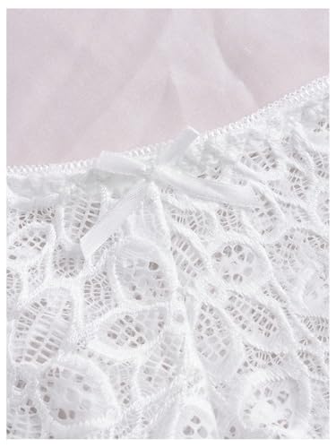 Image of Verdusa Women's Lingerie Sets 6 Piece Lace Bow Floral Underwear Bras Wireless Padded Bra and Panty Set