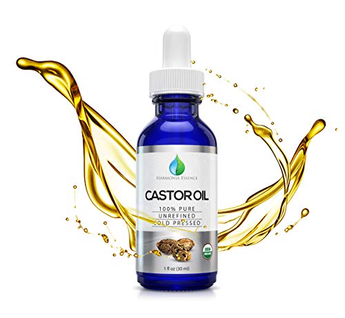 Organic Castor Oil - Unrefined, Cold Pressed Eyelash, Eyebrow Growth Serum - Promotes Nail, Hair Strengthening, Thickening, Moisturizing - 30ml Dropper Bottle with Applicator Brush