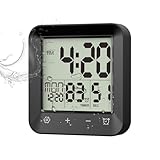 Orologio da doccia impermeabile – Timer da parete a grande schermo LCD per doccia | Timer per cucina e bagno – per spa esercizi videogiochi incontri compiti ufficio camera da