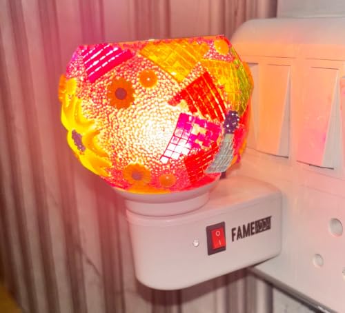 Image of Kapur Dani Camphor Electric Diffuser for Home Fragrance /Kapoor Dani Night Lamp /Multi Functional Essential Oil Camphor Burner Diffuser Electrical with On /Off Switch (Multicolor)