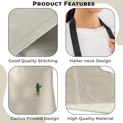 Image of Kraptick Kitchen Apron - Comfortable Cooking Waterproof Apron for Men and Women With Pocket and Side Coral Velvet for Wiping