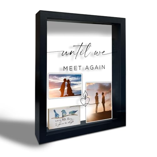 Memorial Shadow Box Frame, Sympathy Shadow Box with 10 DIY Adhesive Dots , Large Shadow Box Display Case for Tabletop and Wall Display, Memory Display Case (10.6