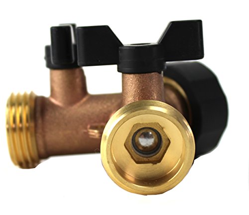 image for Kasian House Heavy Duty Brass Garden Hose Splitter, Y Valve, 2 Way Con