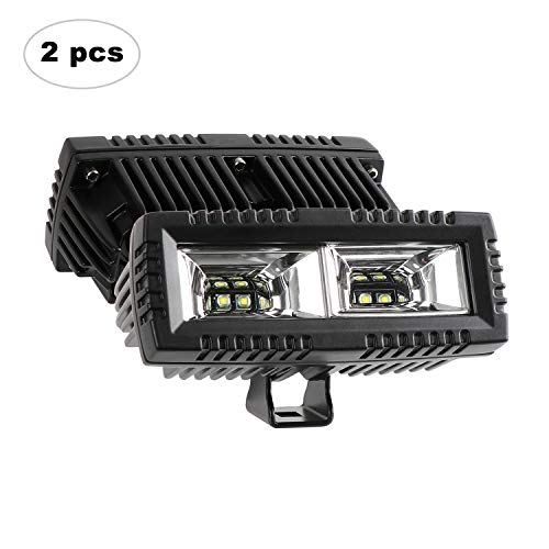 AAIWA Foco Barra LED, Faro de Trabajo 2pcs 80W, Luces Leds Cree,Flood Light Impermeable IP67 y Potentes para Coche,Todoterreno,Camion,Offroad