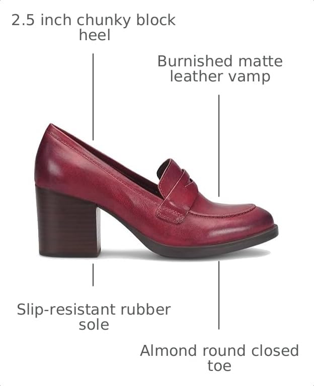 Image of SHODENSE Women Vintage Chunky Heel Loafers Pumps Platform Round Closed Toe Oxford Shoes Burnished Patent Matte Suede Slip On Dress Loafer Block Stacked Heels Office Formal Work Business 4-11 M US