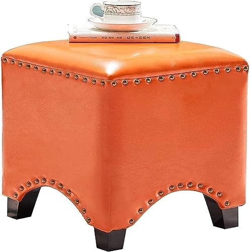 Repose-pieds ottoman en bois massif, assise d'appoint confortable pour invités